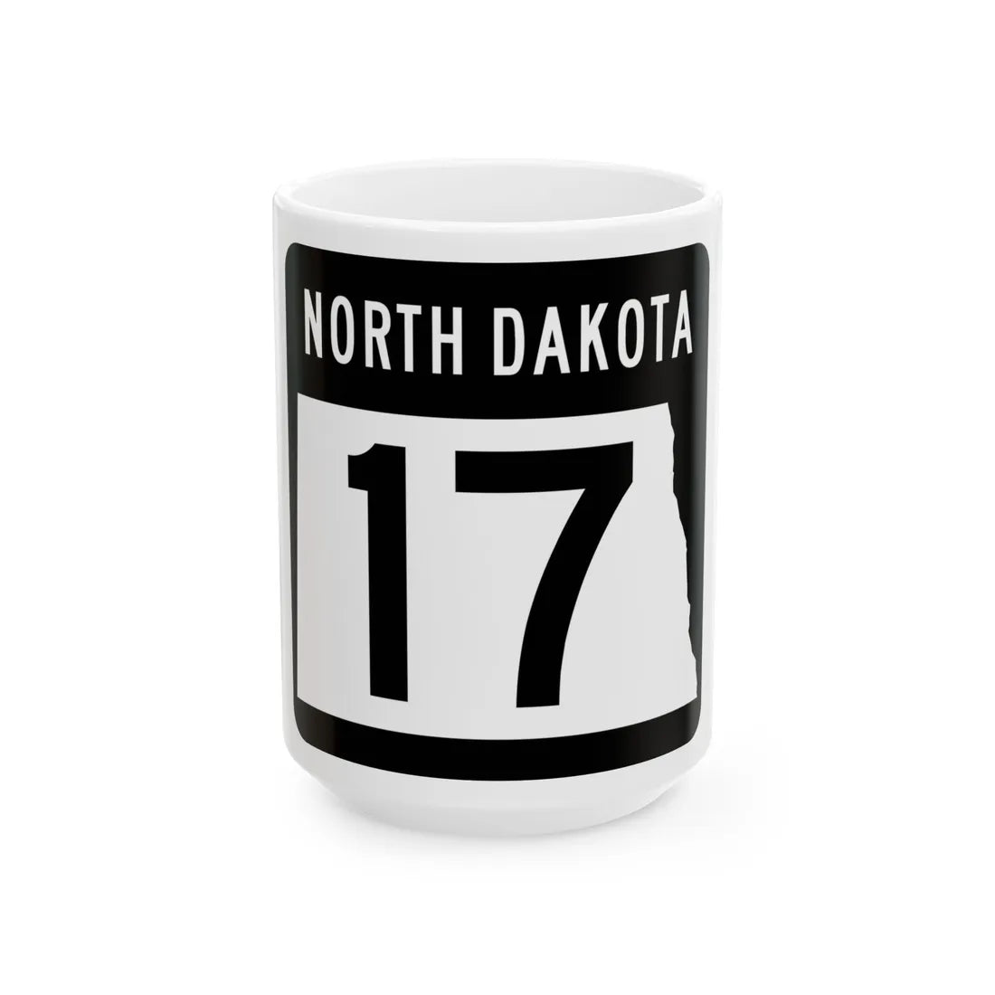 ND-17 2015 (North Dakota) (Road Sign) White Coffee Mug 15oz - Go Mug Yourself