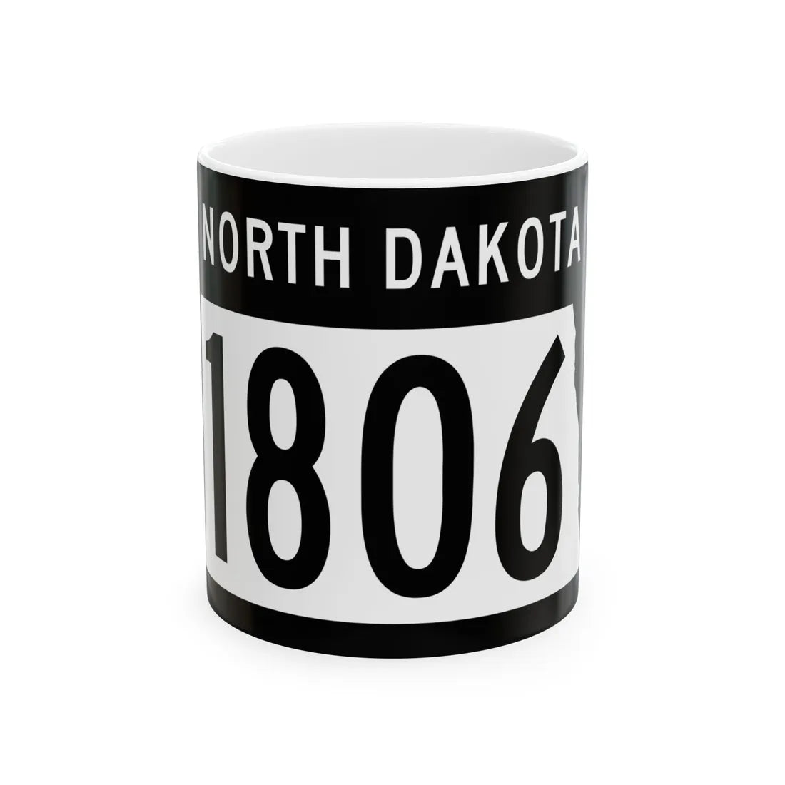 ND-1806 2015 (North Dakota) (Road Sign) White Coffee Mug 11oz - Go Mug Yourself