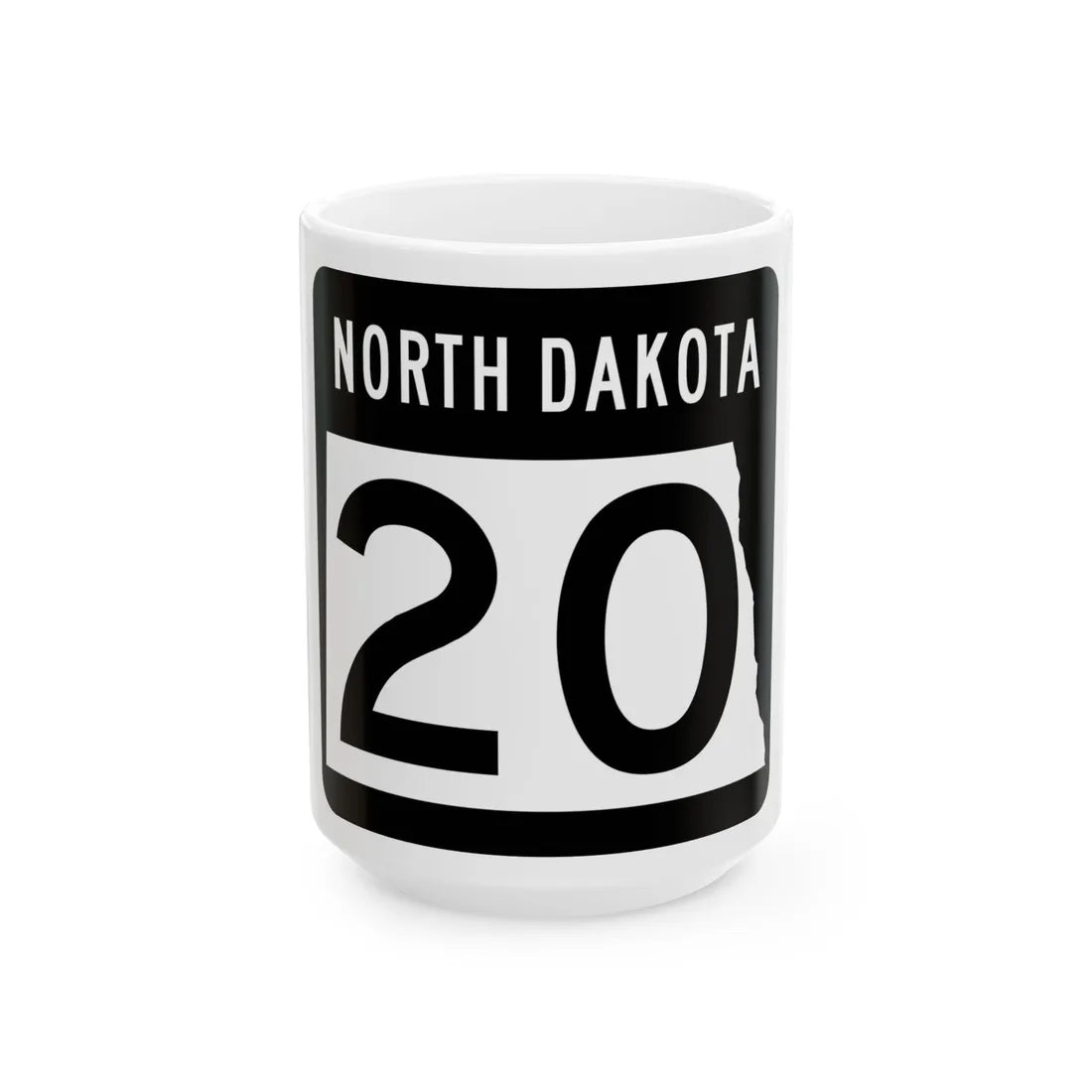 ND-20 2015 (North Dakota) (Road Sign) White Coffee Mug 15oz - Go Mug Yourself