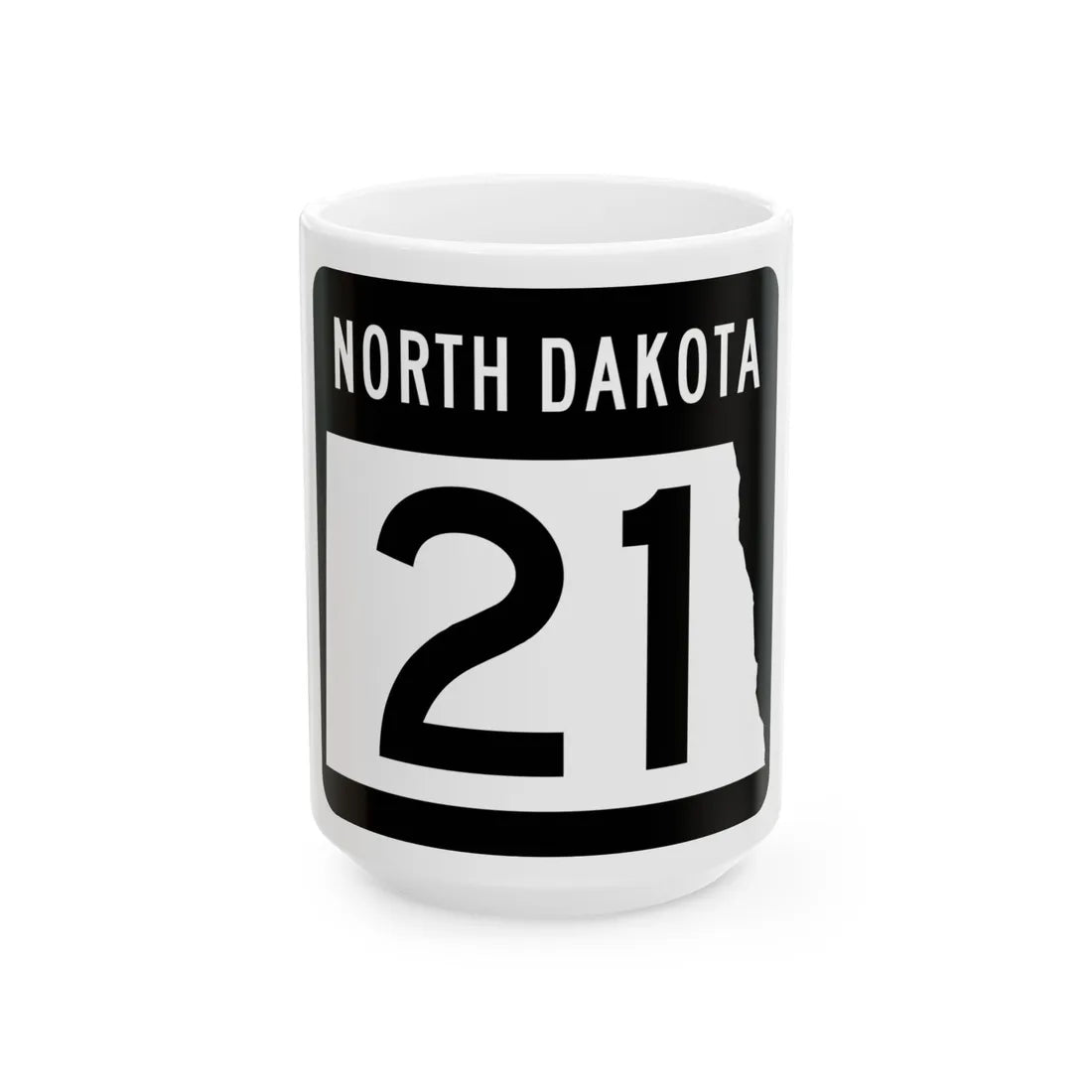 ND-21 2015 (North Dakota) (Road Sign) White Coffee Mug 15oz - Go Mug Yourself