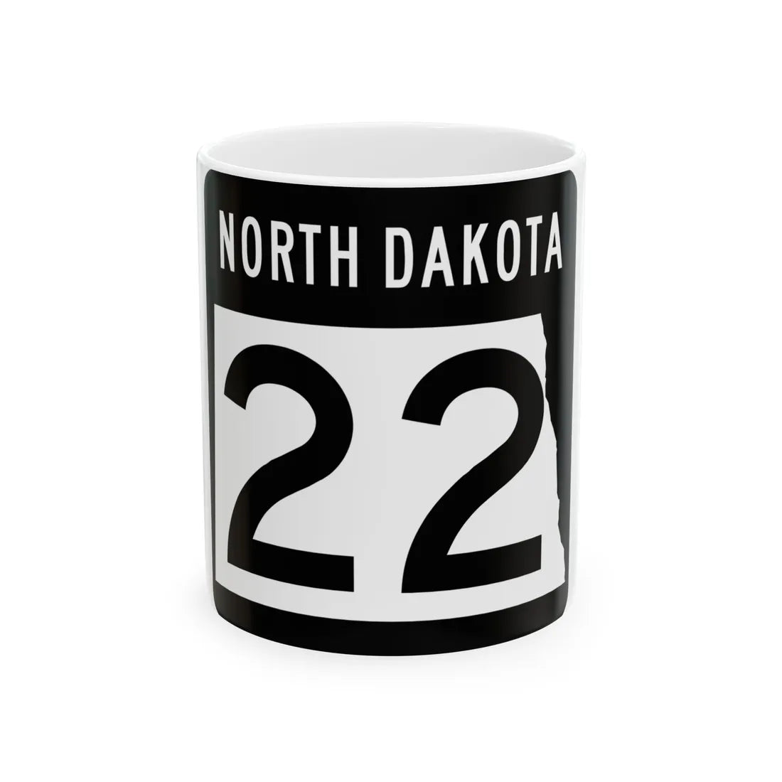 ND-22 2015 (North Dakota) (Road Sign) White Coffee Mug 11oz - Go Mug Yourself