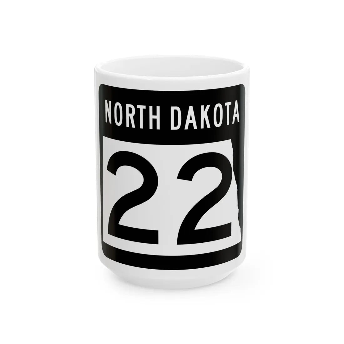 ND-22 2015 (North Dakota) (Road Sign) White Coffee Mug 15oz - Go Mug Yourself