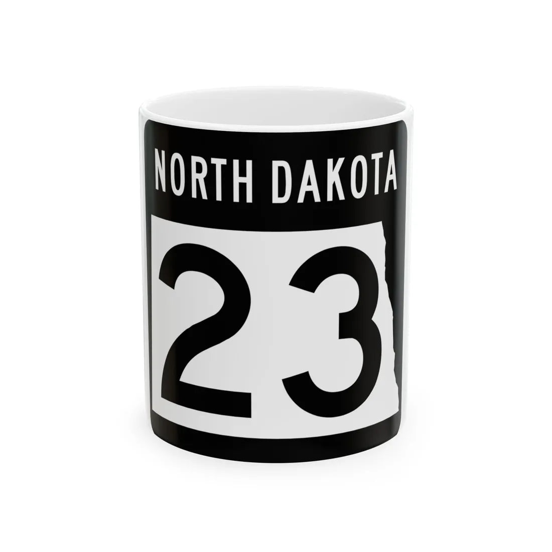 ND-23 2015 (North Dakota) (Road Sign) White Coffee Mug 11oz - Go Mug Yourself