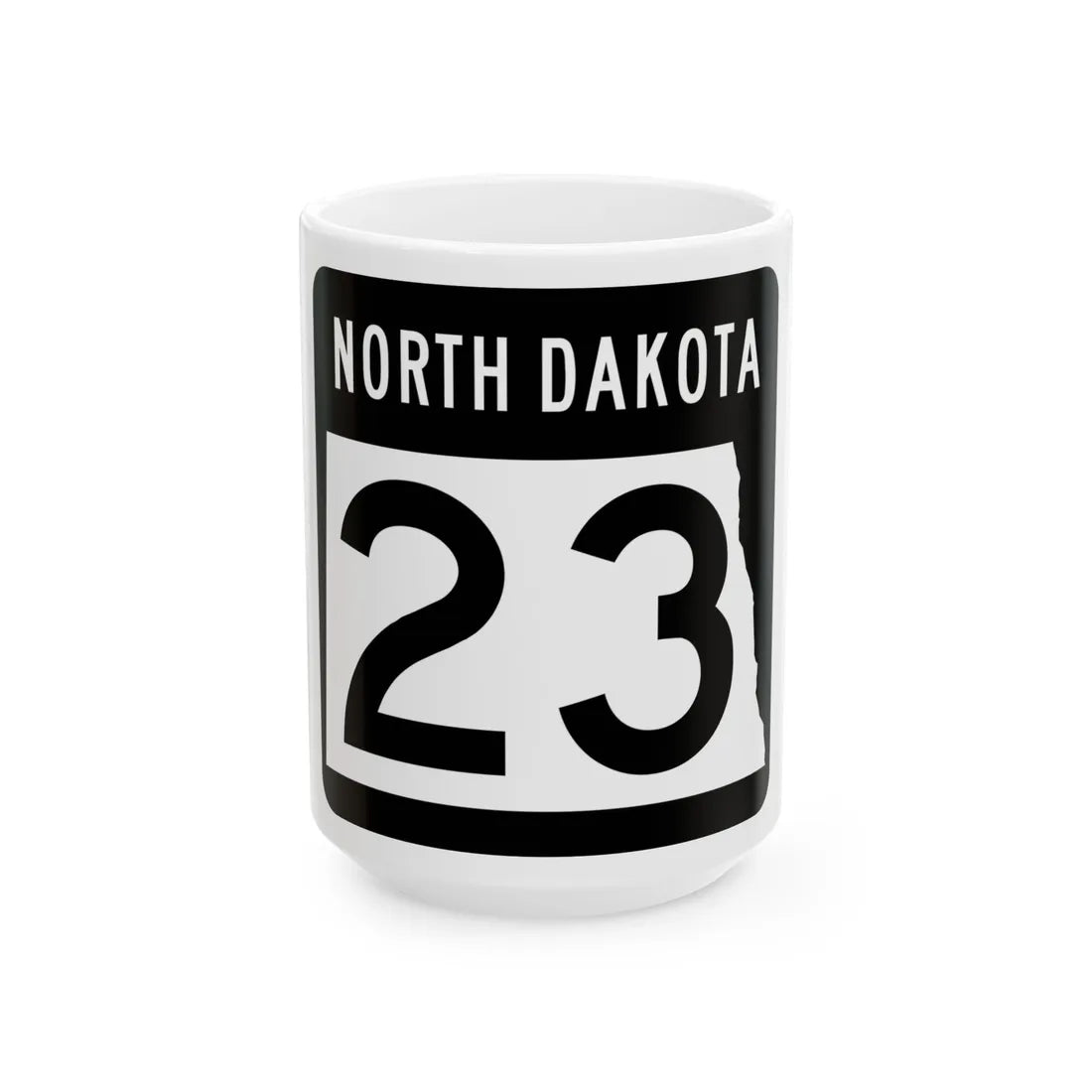 ND-23 2015 (North Dakota) (Road Sign) White Coffee Mug 15oz - Go Mug Yourself