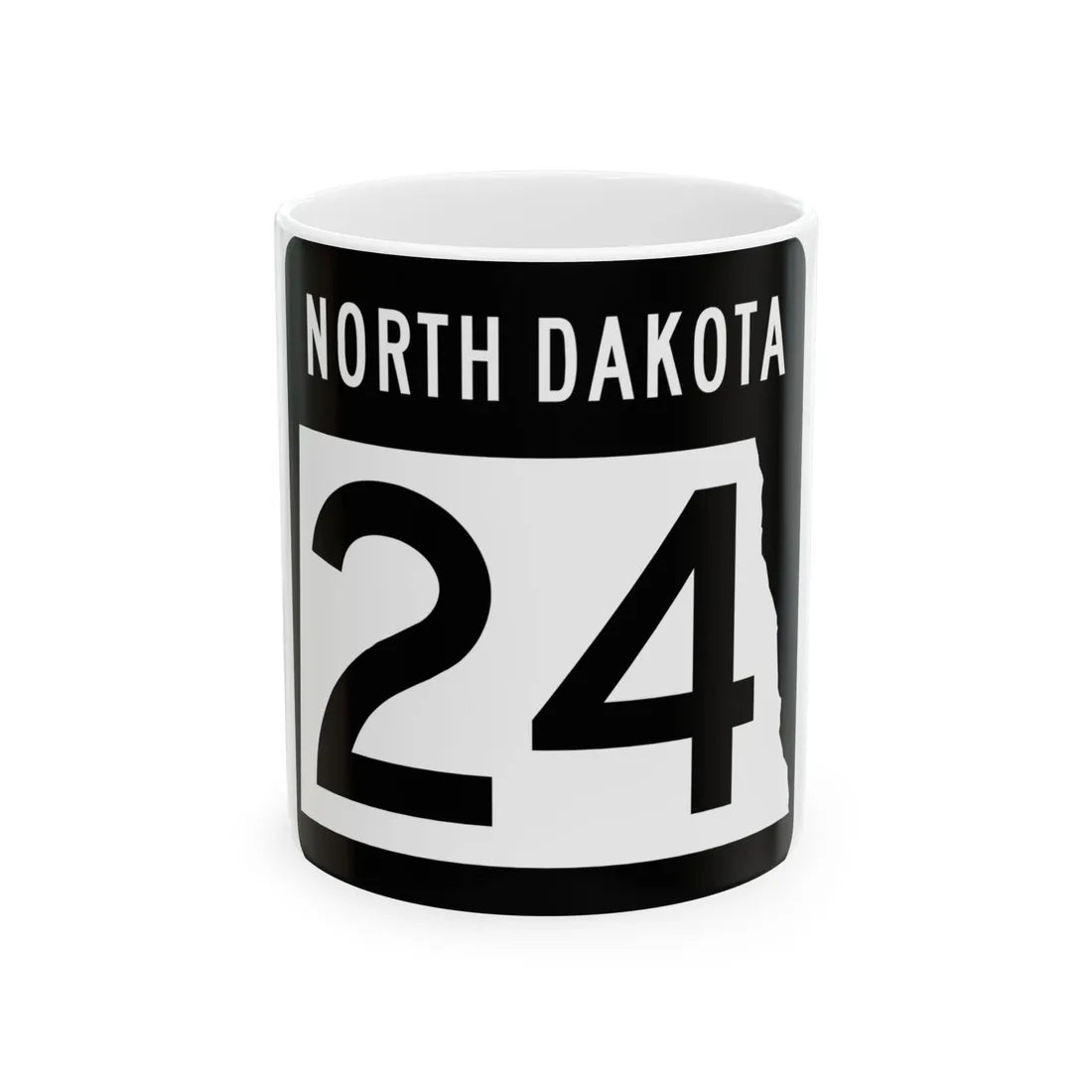 ND-24 2015 (North Dakota) (Road Sign) White Coffee Mug 11oz - Go Mug Yourself