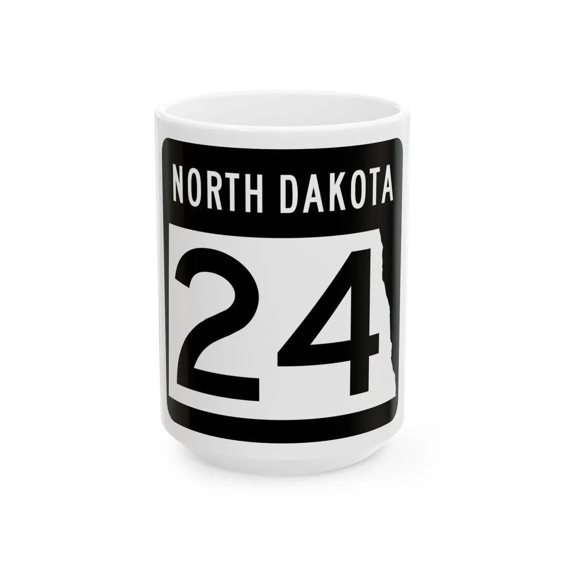 ND-24 2015 (North Dakota) (Road Sign) White Coffee Mug 15oz - Go Mug Yourself