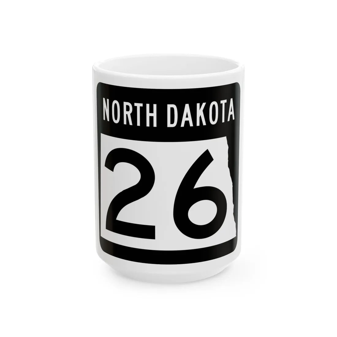 ND-26 2015 (North Dakota) (Road Sign) White Coffee Mug 15oz - Go Mug Yourself