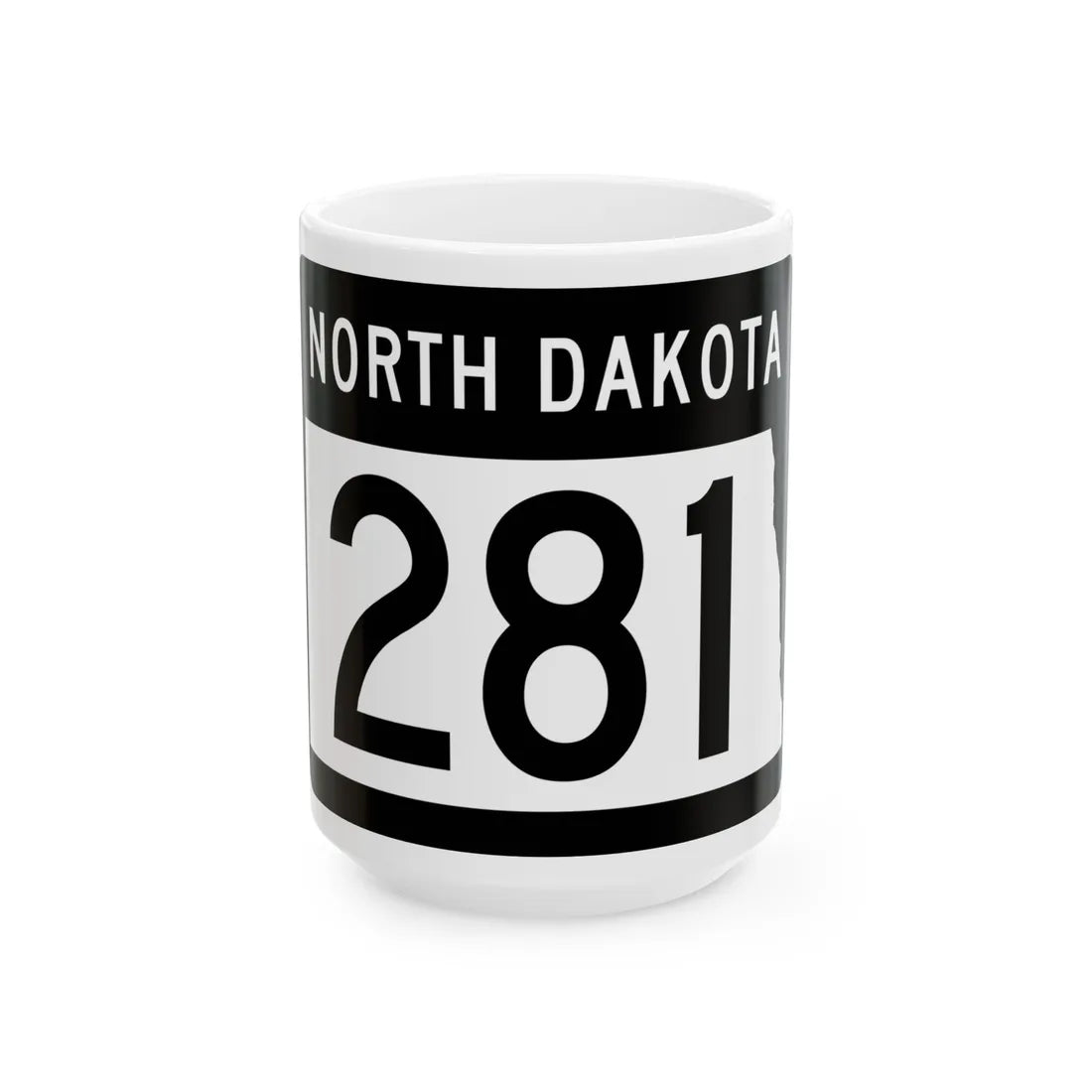 ND-281 2015 (North Dakota) (Road Sign) White Coffee Mug 15oz - Go Mug Yourself