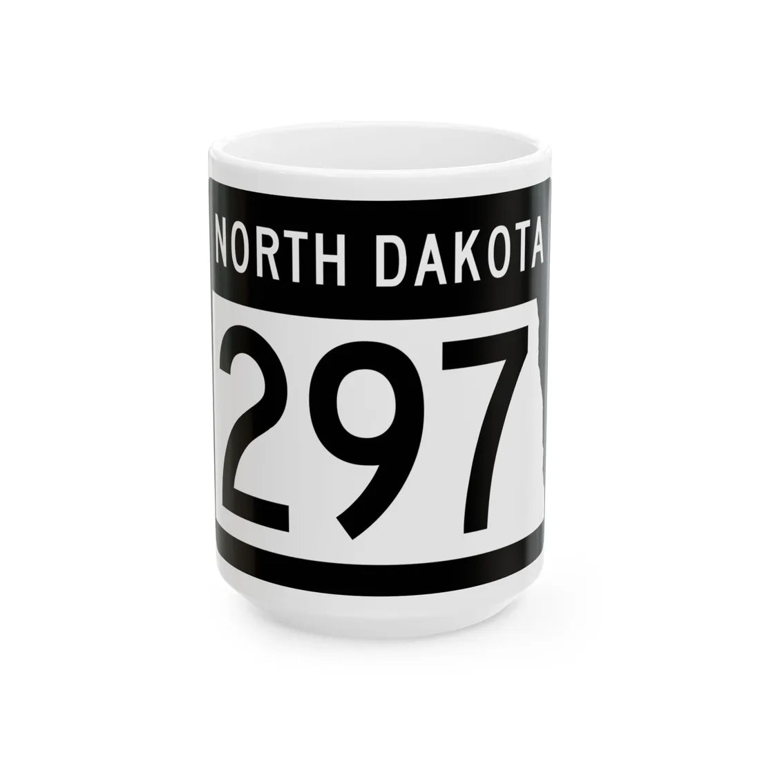 ND-297 2015 (North Dakota) (Road Sign) White Coffee Mug 15oz - Go Mug Yourself