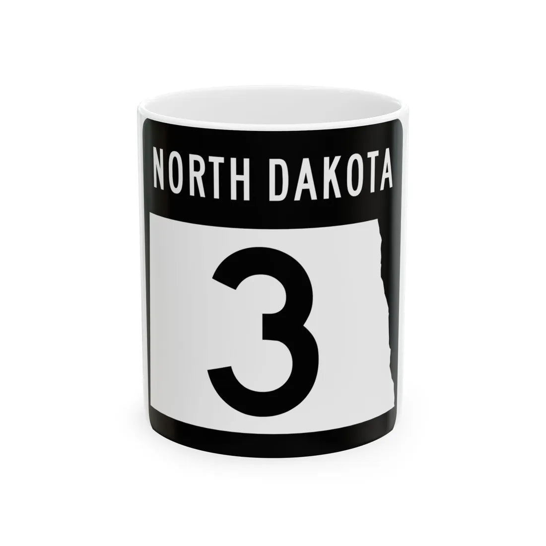 ND-3 2015 (North Dakota) (Road Sign) White Coffee Mug 11oz - Go Mug Yourself