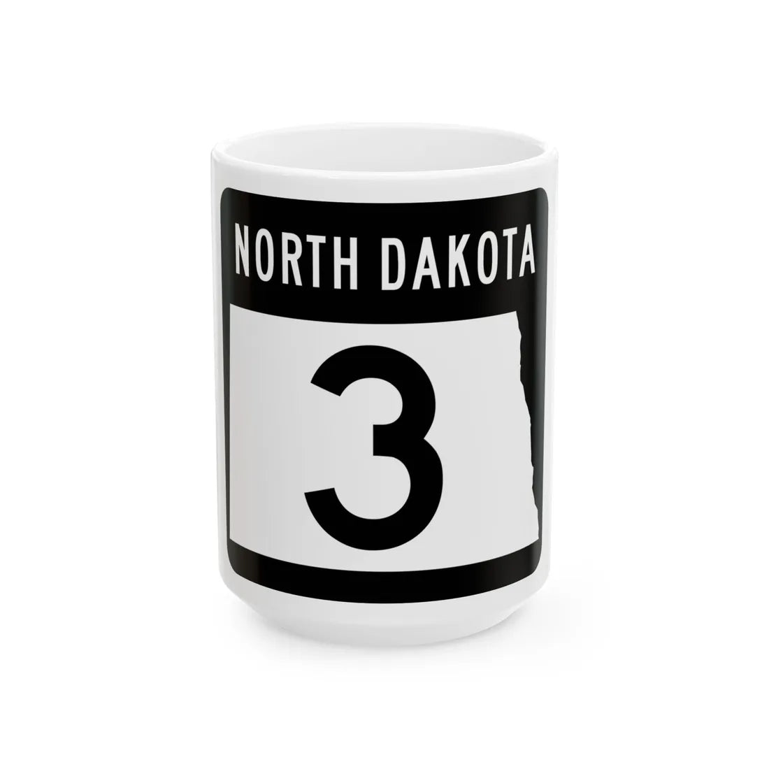 ND-3 2015 (North Dakota) (Road Sign) White Coffee Mug 15oz - Go Mug Yourself
