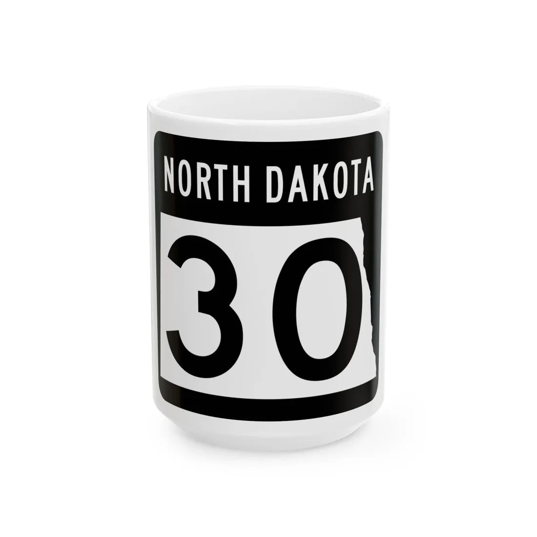 ND-30 2015 (North Dakota) (Road Sign) White Coffee Mug 15oz - Go Mug Yourself