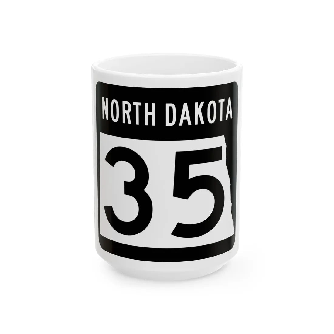 ND-35 2015 (North Dakota) (Road Sign) White Coffee Mug 15oz - Go Mug Yourself