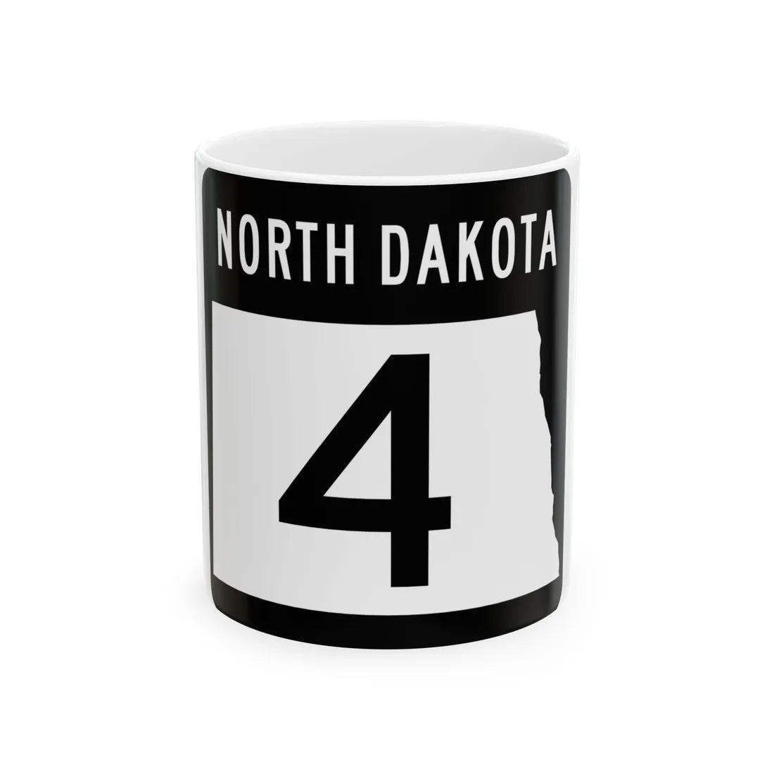 ND-4 2015 (North Dakota) (Road Sign) White Coffee Mug 11oz - Go Mug Yourself