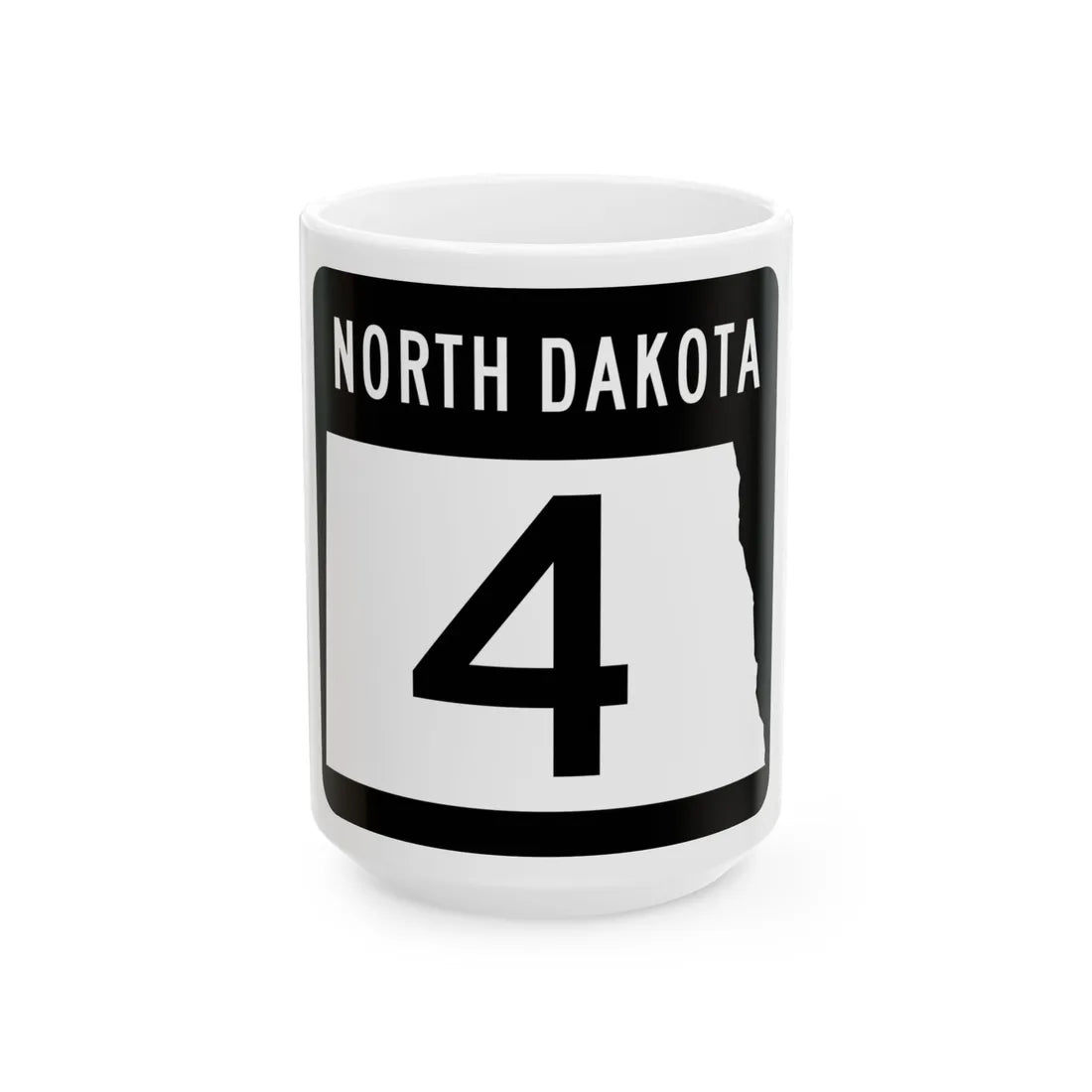 ND-4 2015 (North Dakota) (Road Sign) White Coffee Mug 15oz - Go Mug Yourself