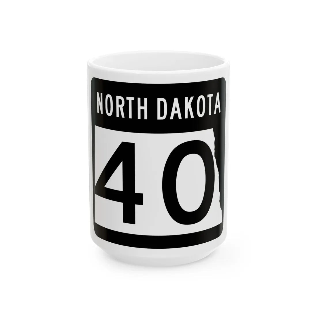 ND-40 2015 (North Dakota) (Road Sign) White Coffee Mug 15oz - Go Mug Yourself