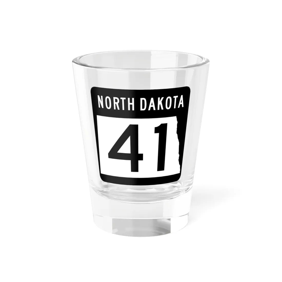 ND-41 2015 (North Dakota) (Road Sign) Shot Glass 1.5oz 1.5oz - Go Mug Yourself