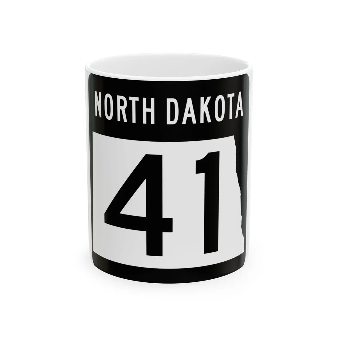 ND-41 2015 (North Dakota) (Road Sign) White Coffee Mug 11oz - Go Mug Yourself