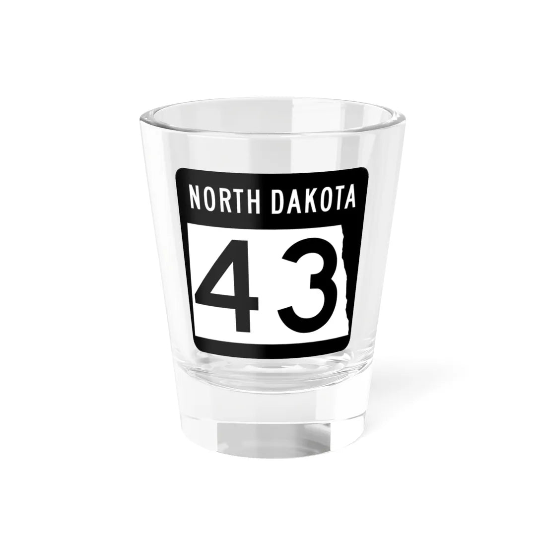 ND-43 2015 (North Dakota) (Road Sign) Shot Glass 1.5oz 1.5oz - Go Mug Yourself