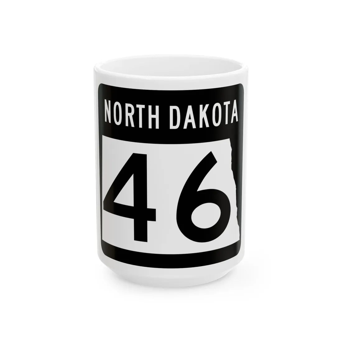 ND-46 2015 (North Dakota) (Road Sign) White Coffee Mug 15oz - Go Mug Yourself