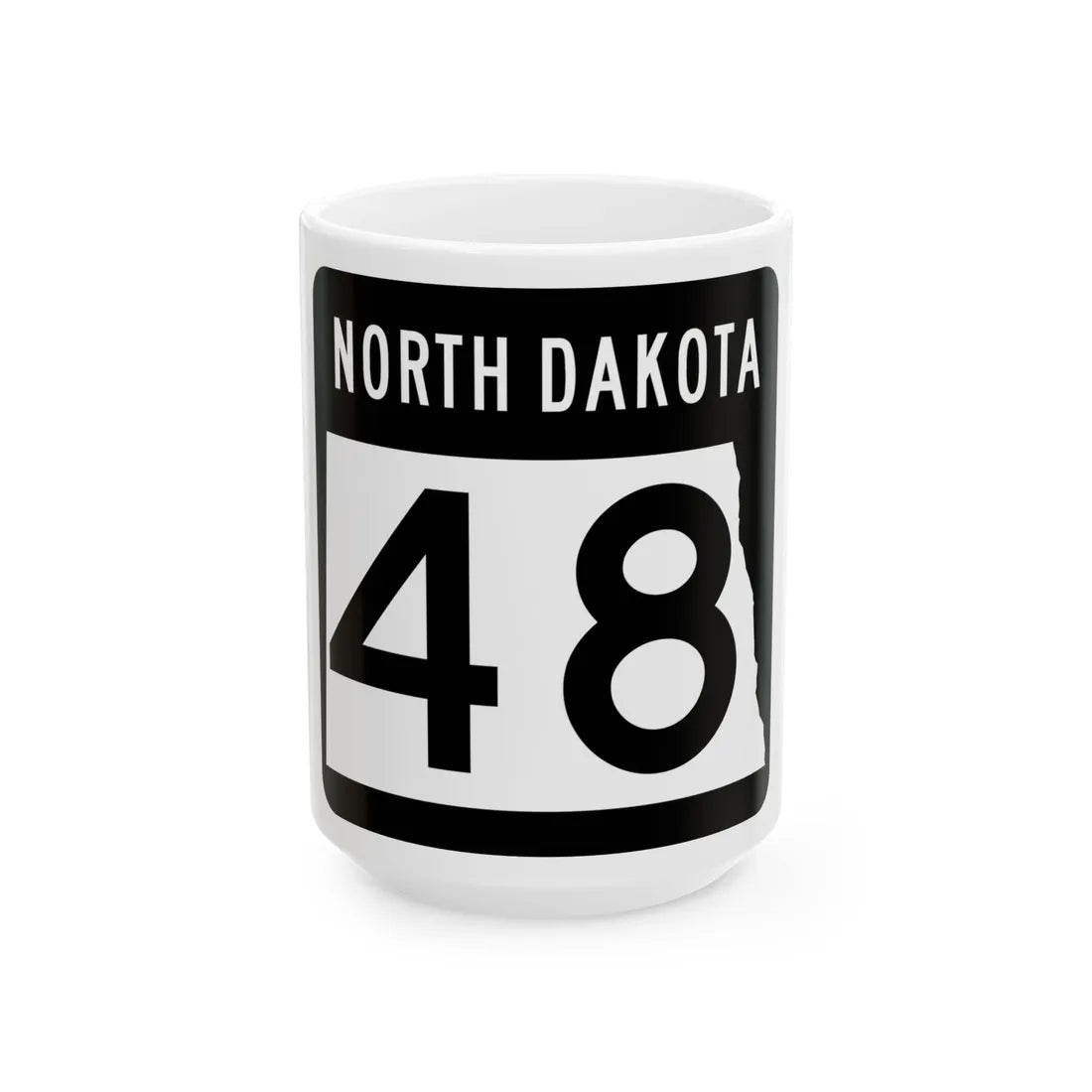 ND-48 2015 (North Dakota) (Road Sign) White Coffee Mug 15oz - Go Mug Yourself