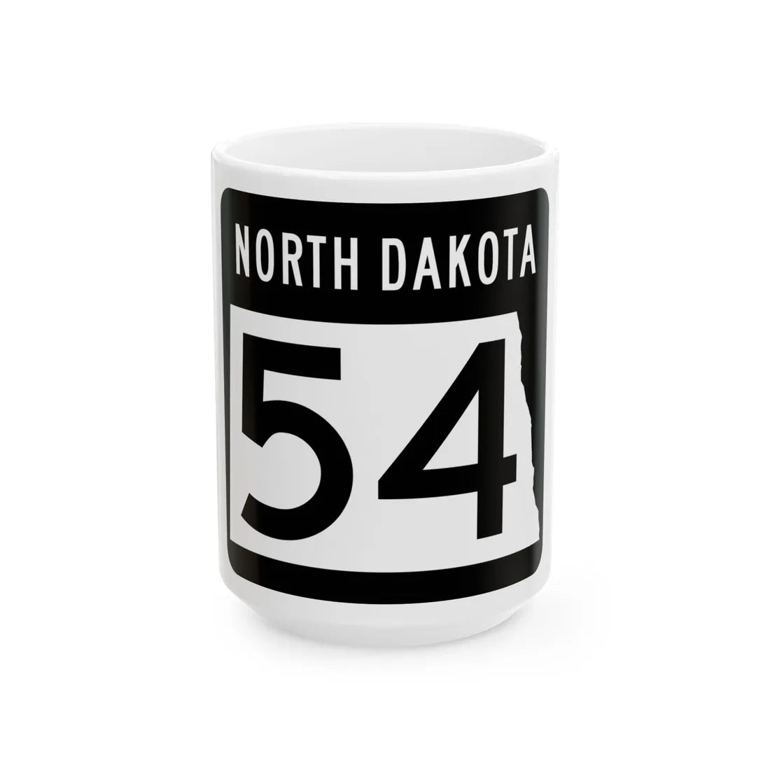 ND-54 2015 (North Dakota) (Road Sign) White Coffee Mug 15oz - Go Mug Yourself