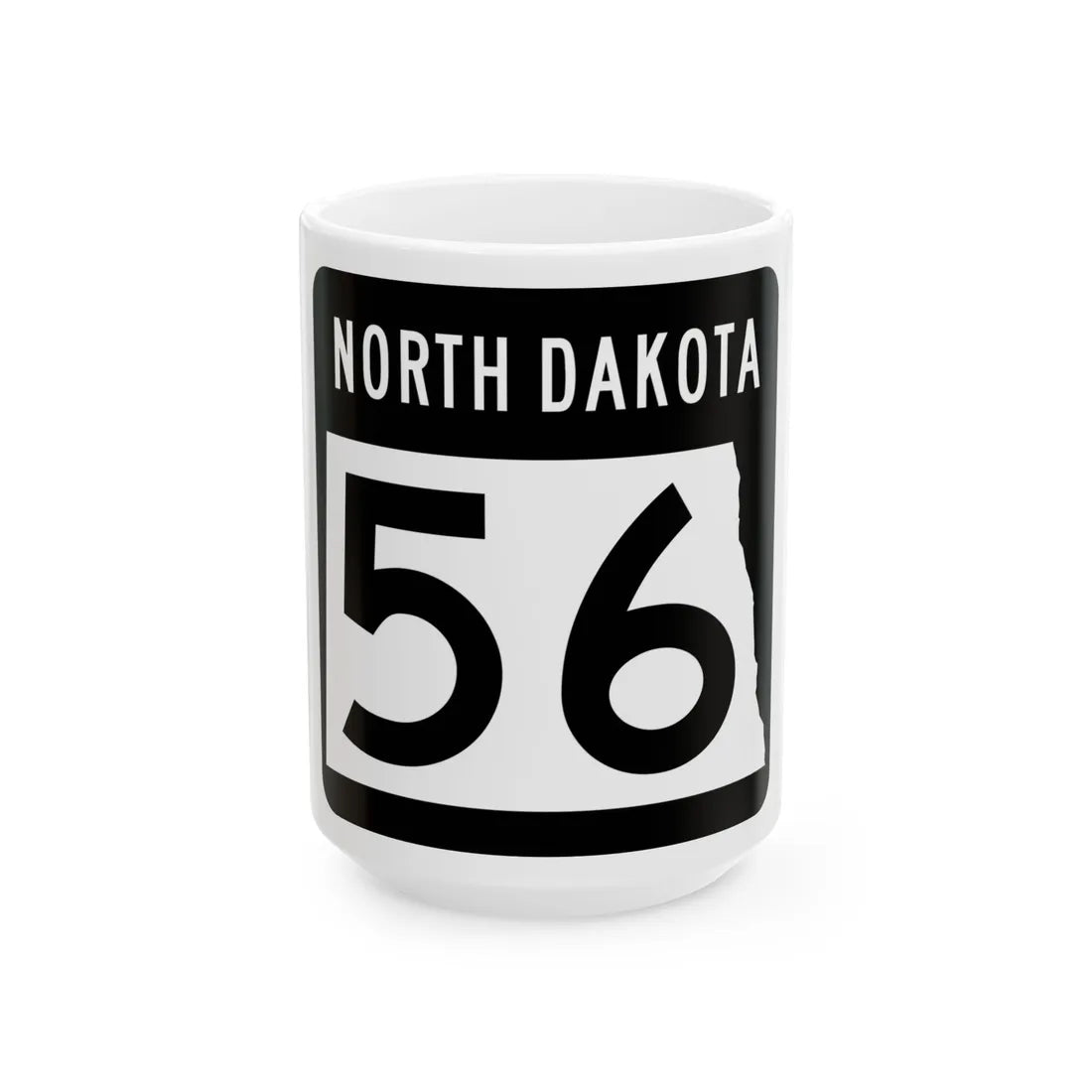 ND-56 2015 (North Dakota) (Road Sign) White Coffee Mug 15oz - Go Mug Yourself