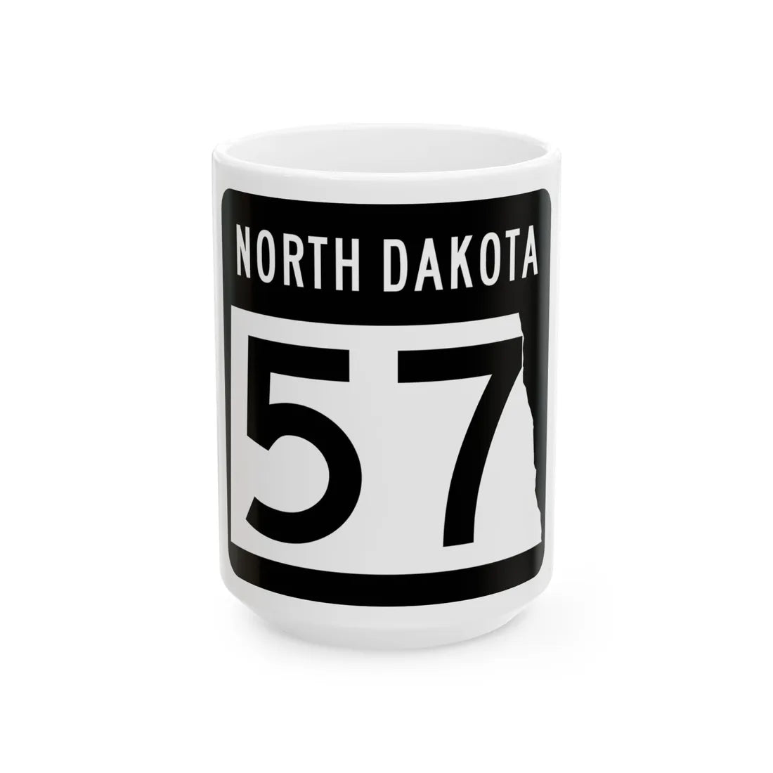 ND-57 2015 (North Dakota) (Road Sign) White Coffee Mug 15oz - Go Mug Yourself