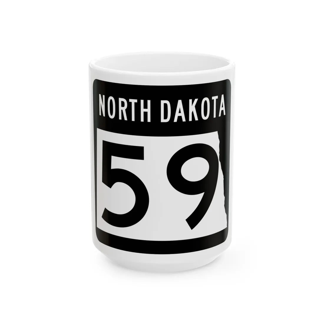 ND-59 2015 (North Dakota) (Road Sign) White Coffee Mug 15oz - Go Mug Yourself