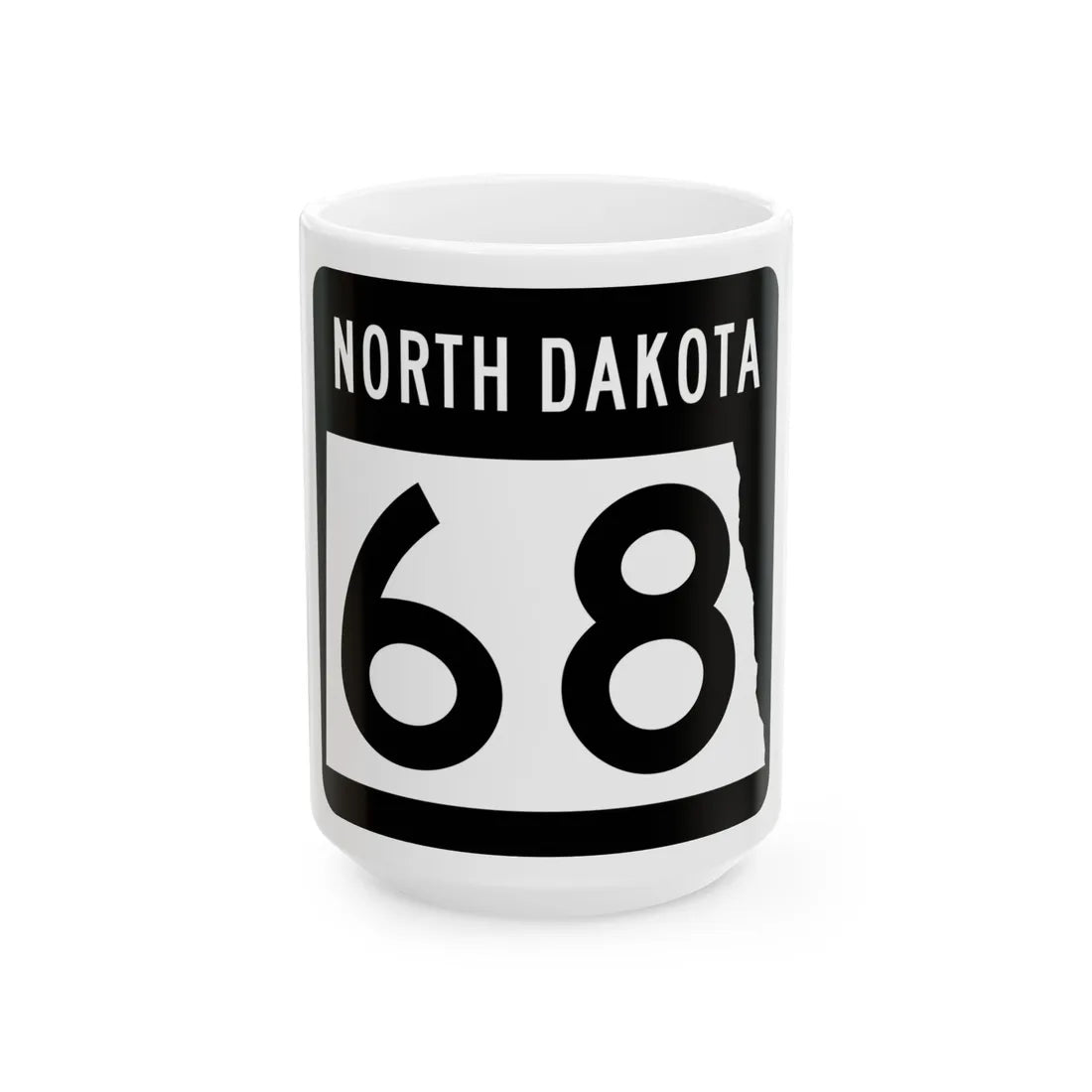 ND-68 2015 (North Dakota) (Road Sign) White Coffee Mug 15oz - Go Mug Yourself
