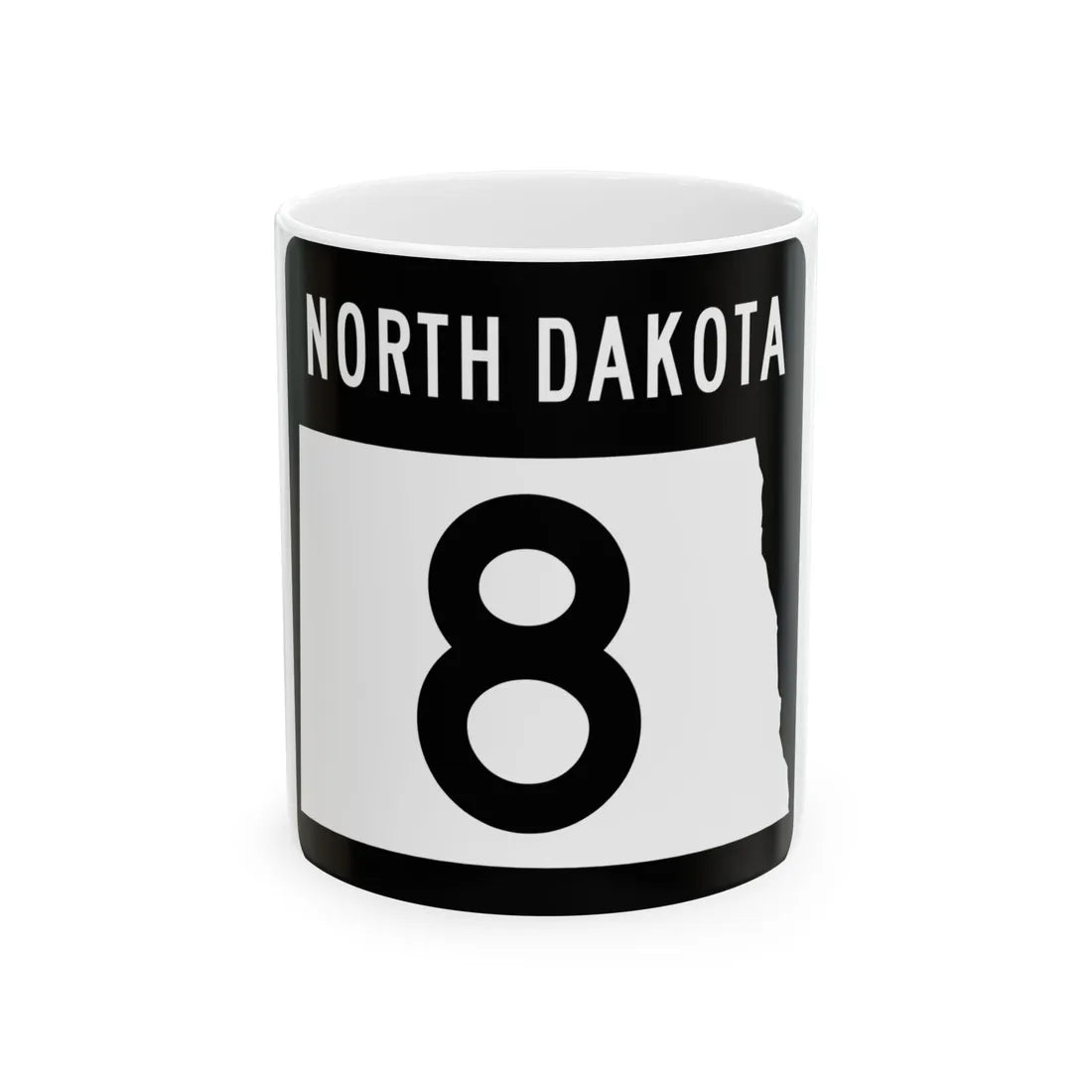 ND-8 2015 (North Dakota) (Road Sign) White Coffee Mug 11oz - Go Mug Yourself