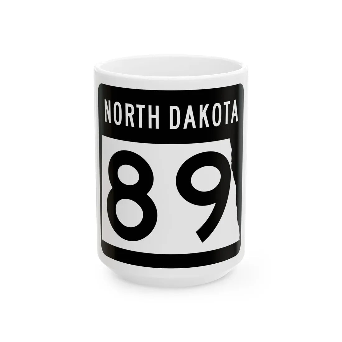 ND-89 2015 (North Dakota) (Road Sign) White Coffee Mug 15oz - Go Mug Yourself