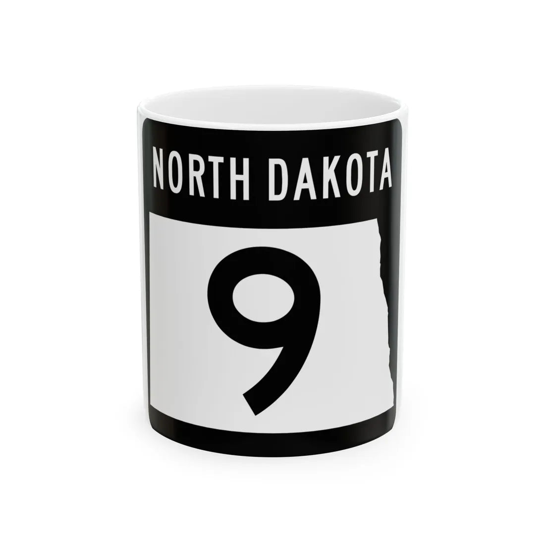 ND-9 2015 (North Dakota) (Road Sign) White Coffee Mug 11oz - Go Mug Yourself