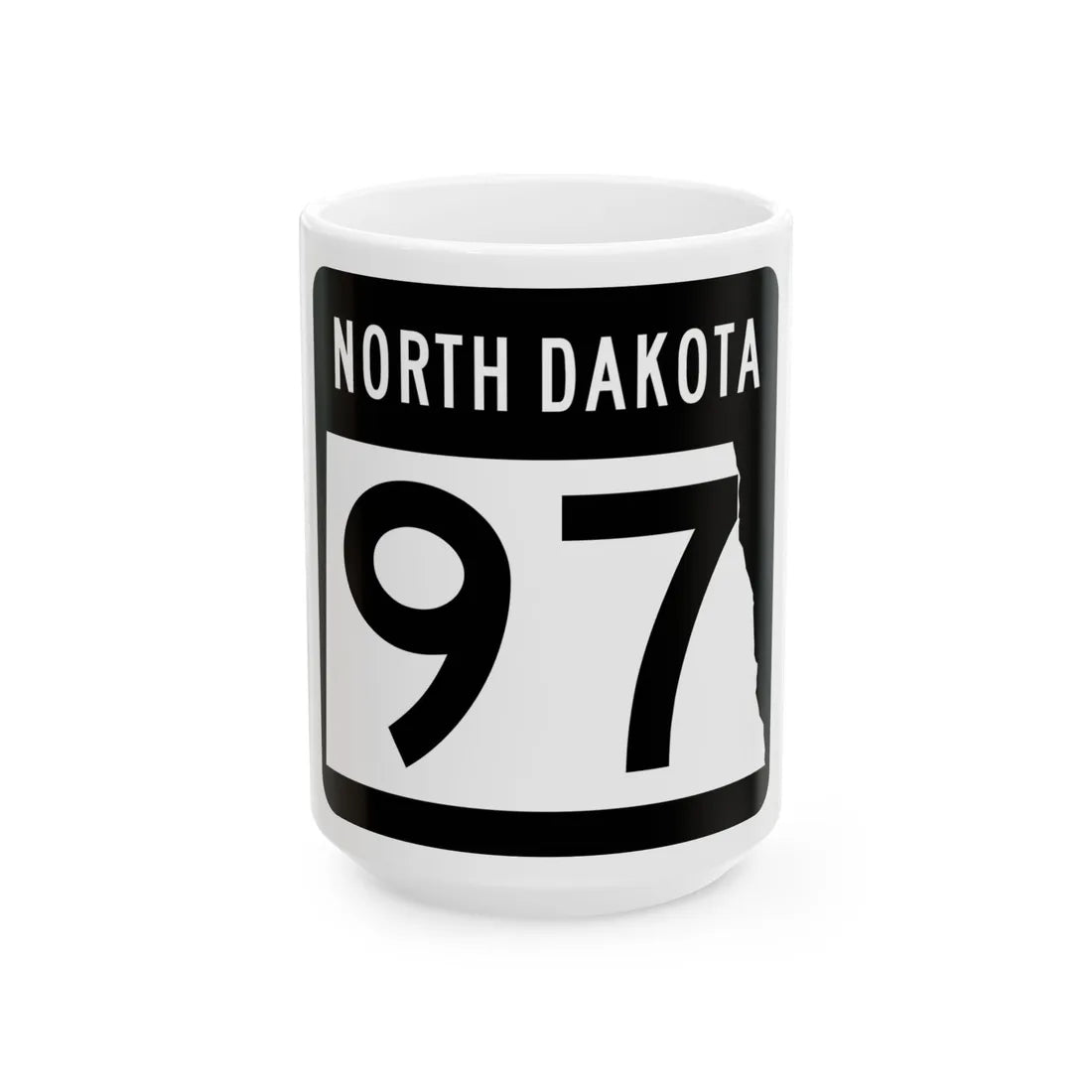 ND-97 2015 (North Dakota) (Road Sign) White Coffee Mug 15oz - Go Mug Yourself