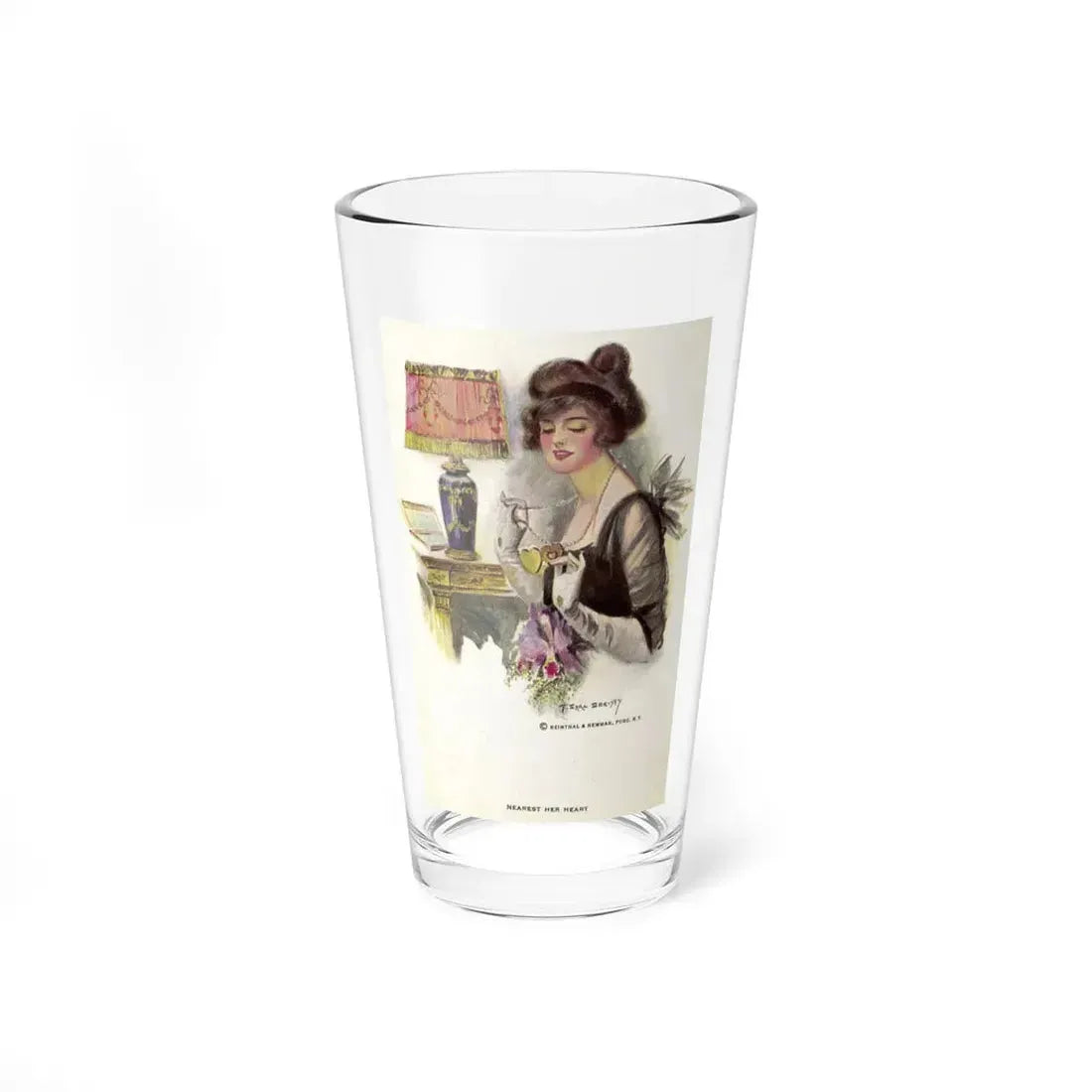 Nearest Her Heart (Magazine Illustration) Pint Glass 16oz 16oz - Go Mug Yourself