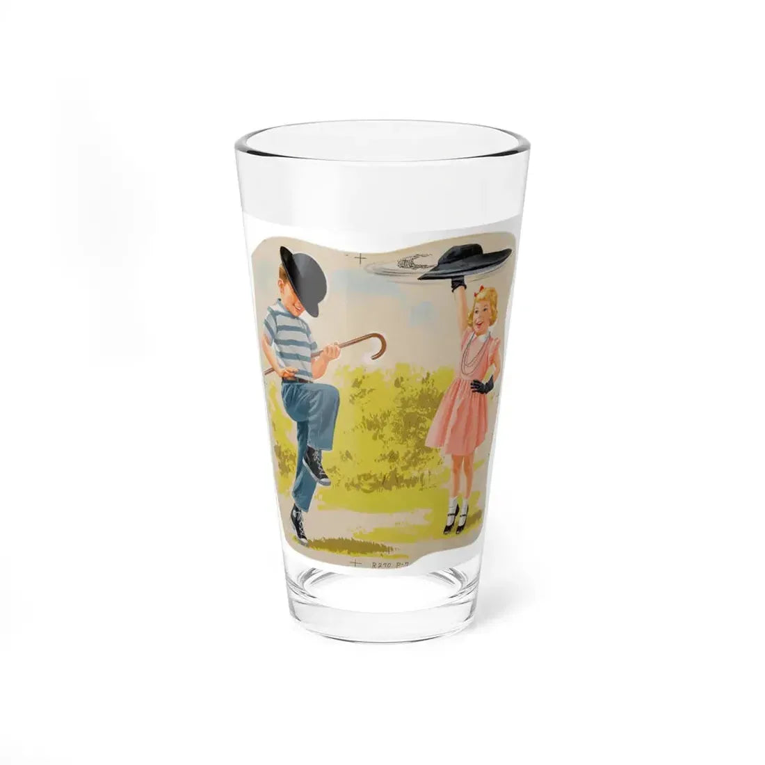 Neat Trick, Dick and Jane illustration (Magazine Illustration) Pint Glass 16oz 16oz - Go Mug Yourself