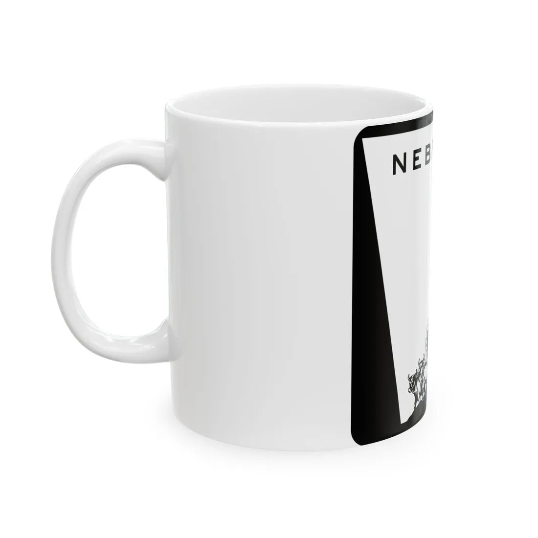 Nebraska state highway marker (Nebraska) (Road Sign) White Coffee Mug - Go Mug Yourself