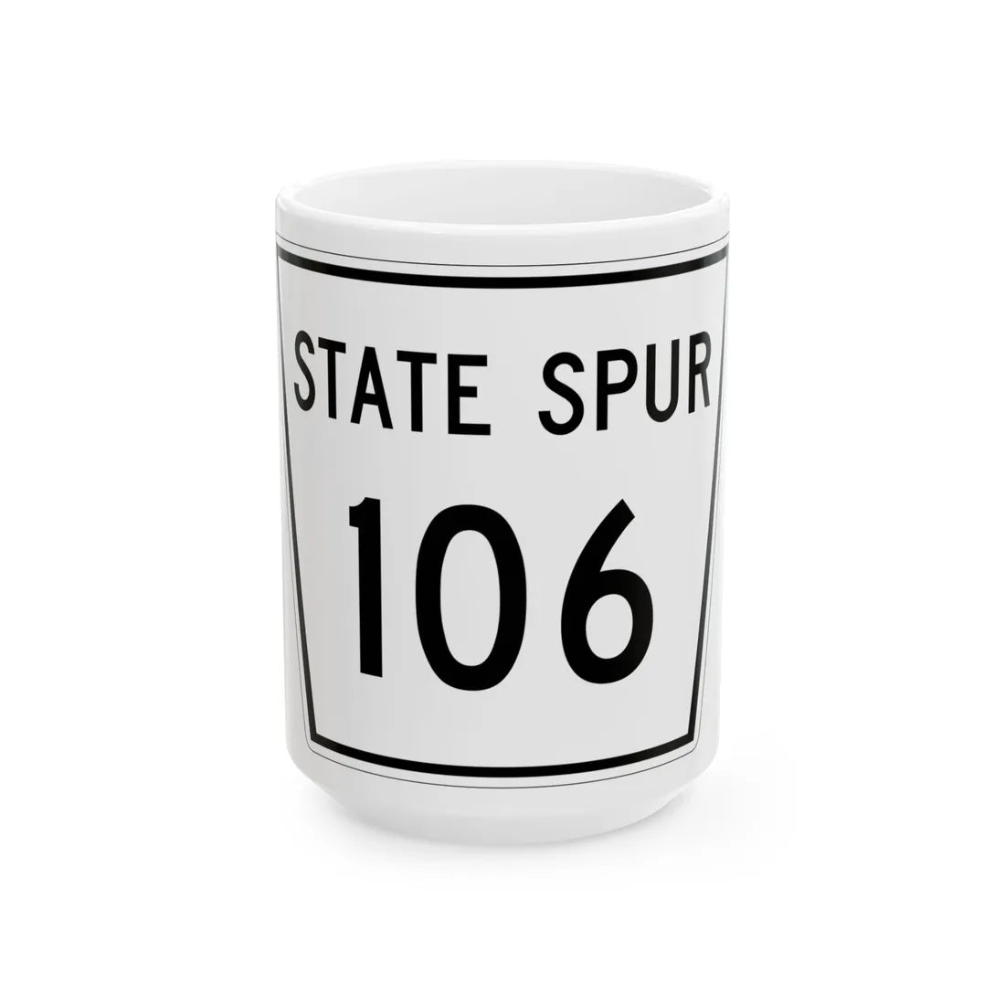 Nebraska State Spur 106 (Nebraska) (Road Sign) White Coffee Mug 15oz - Go Mug Yourself