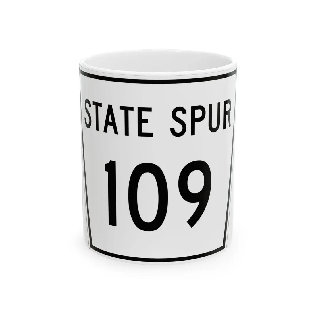 Nebraska State Spur 109 (Nebraska) (Road Sign) White Coffee Mug 11oz - Go Mug Yourself