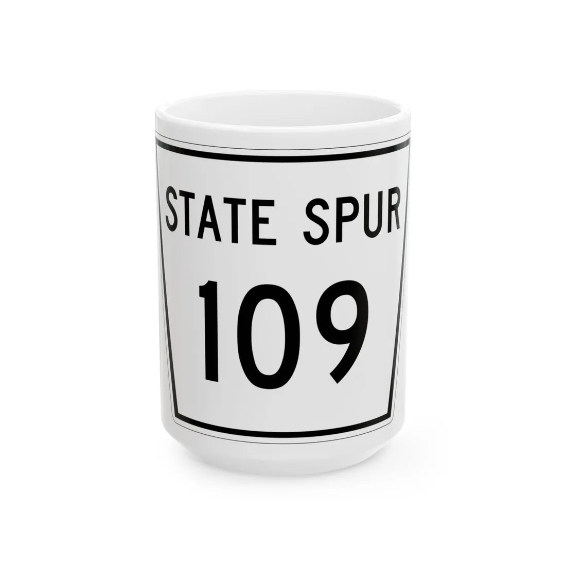 Nebraska State Spur 109 (Nebraska) (Road Sign) White Coffee Mug 15oz - Go Mug Yourself