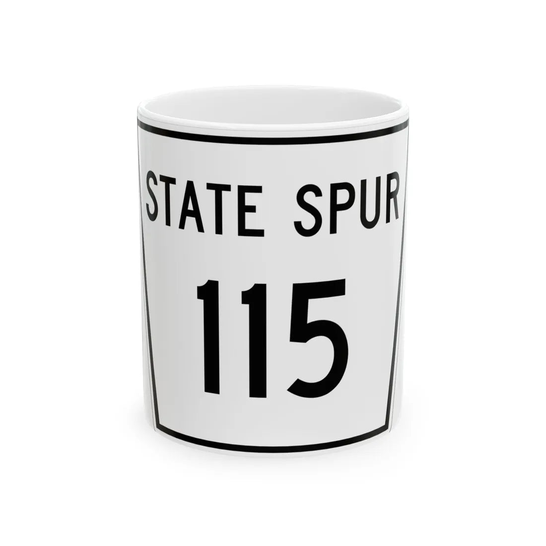 Nebraska State Spur 115 (Nebraska) (Road Sign) White Coffee Mug 11oz - Go Mug Yourself