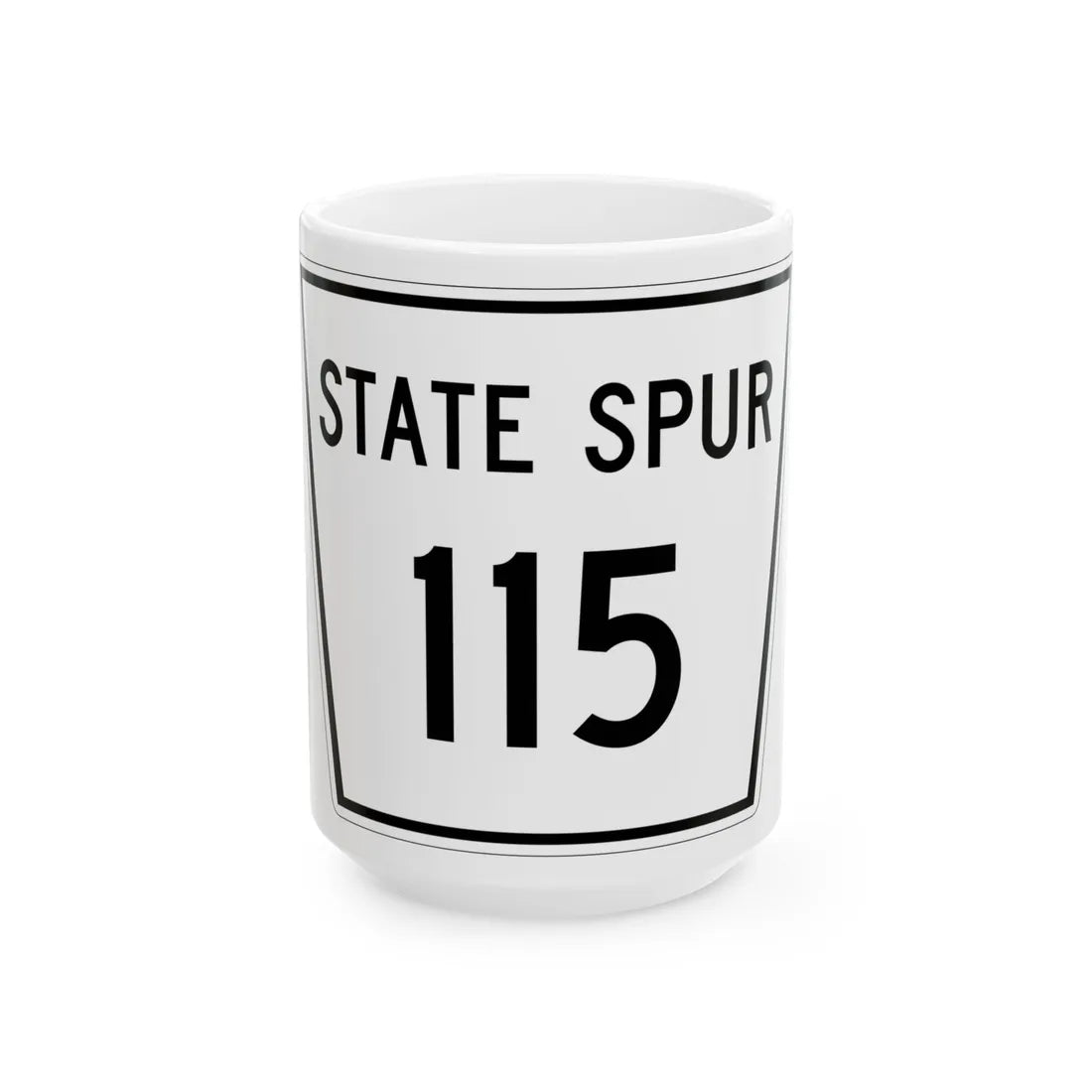 Nebraska State Spur 115 (Nebraska) (Road Sign) White Coffee Mug 15oz - Go Mug Yourself