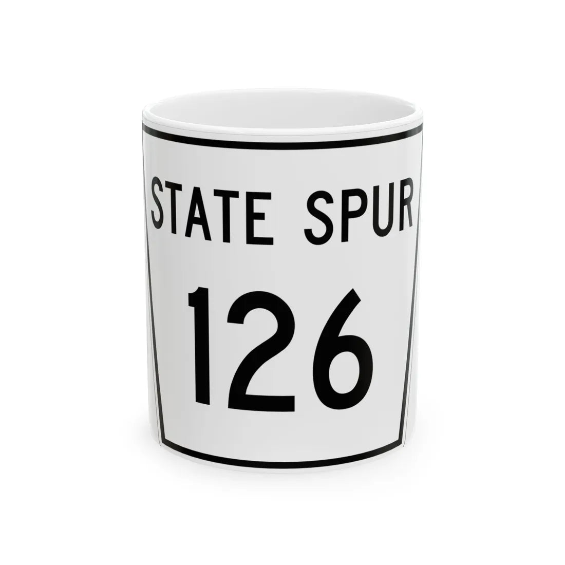 Nebraska State Spur 126 (Nebraska) (Road Sign) White Coffee Mug 11oz - Go Mug Yourself