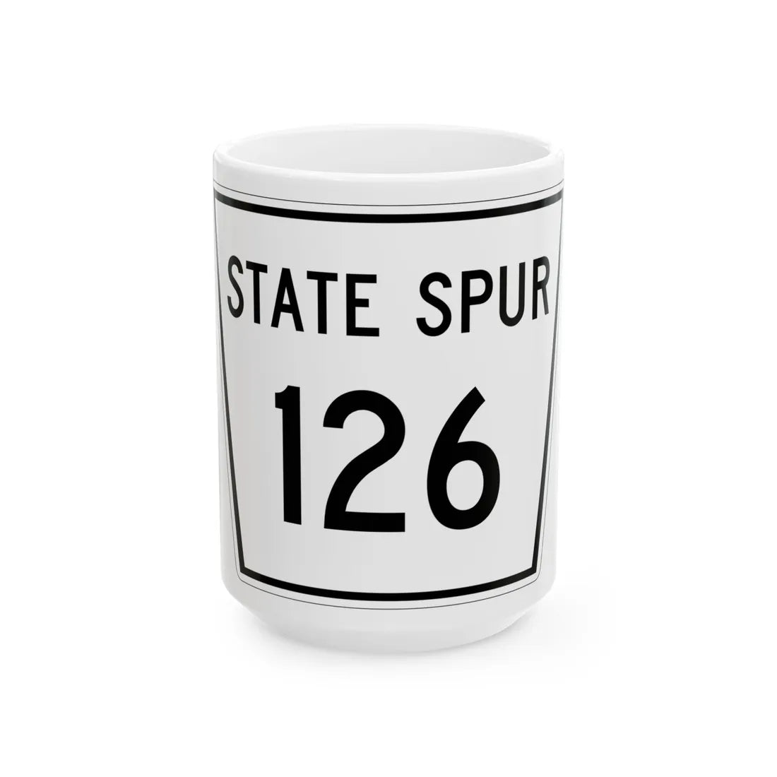 Nebraska State Spur 126 (Nebraska) (Road Sign) White Coffee Mug 15oz - Go Mug Yourself