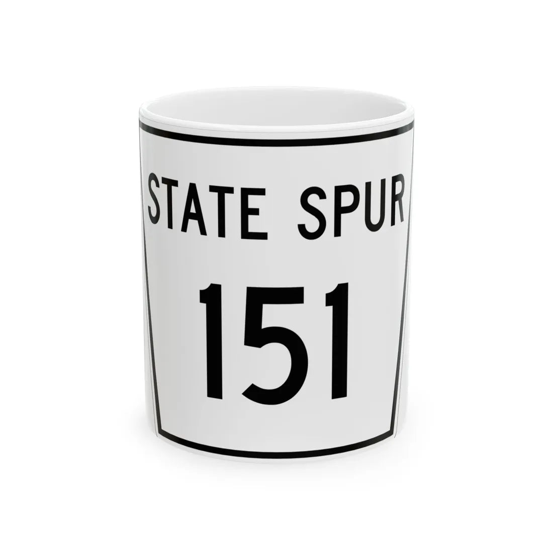 Nebraska State Spur 151 (Nebraska) (Road Sign) White Coffee Mug 11oz - Go Mug Yourself