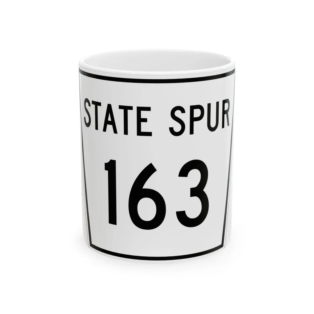 Nebraska State Spur 163 (Nebraska) (Road Sign) White Coffee Mug 11oz - Go Mug Yourself