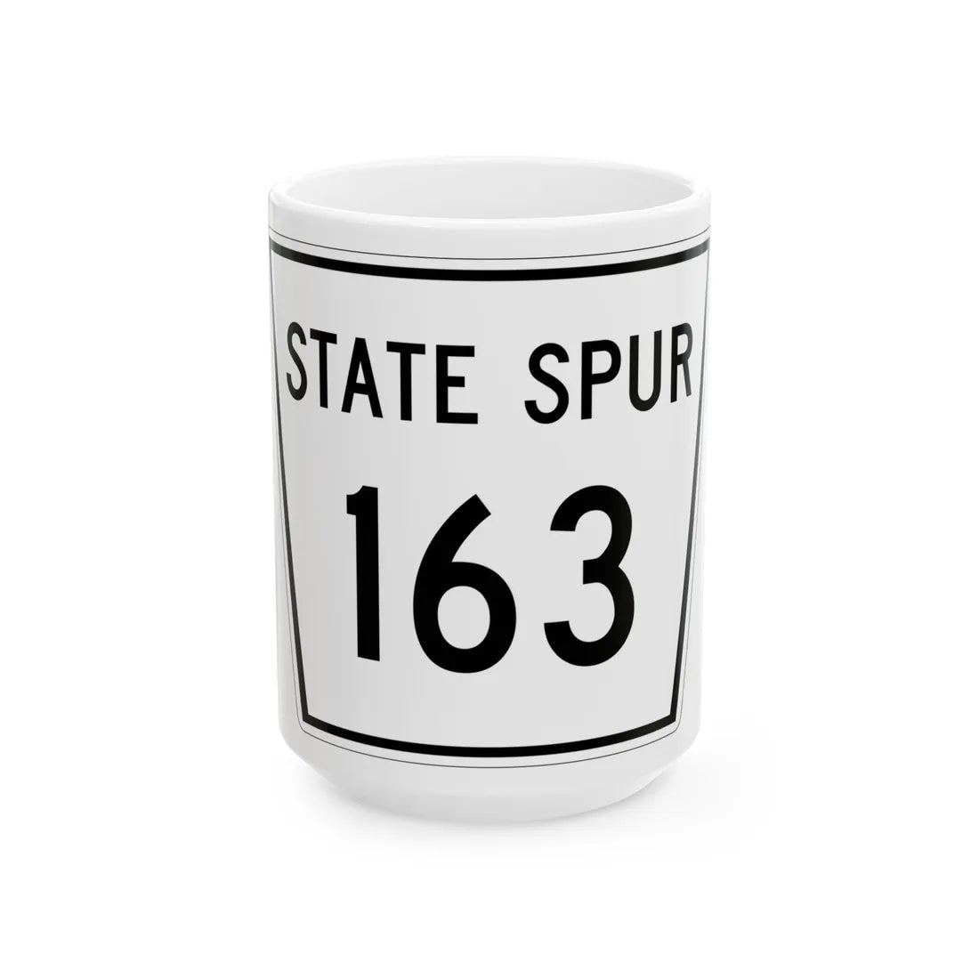 Nebraska State Spur 163 (Nebraska) (Road Sign) White Coffee Mug 15oz - Go Mug Yourself