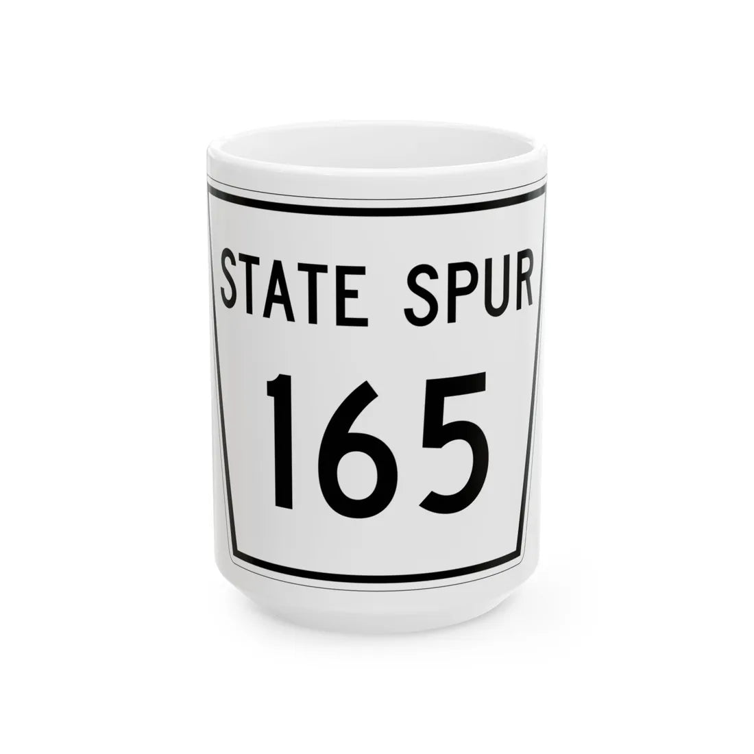 Nebraska State Spur 165 (Nebraska) (Road Sign) White Coffee Mug 15oz - Go Mug Yourself
