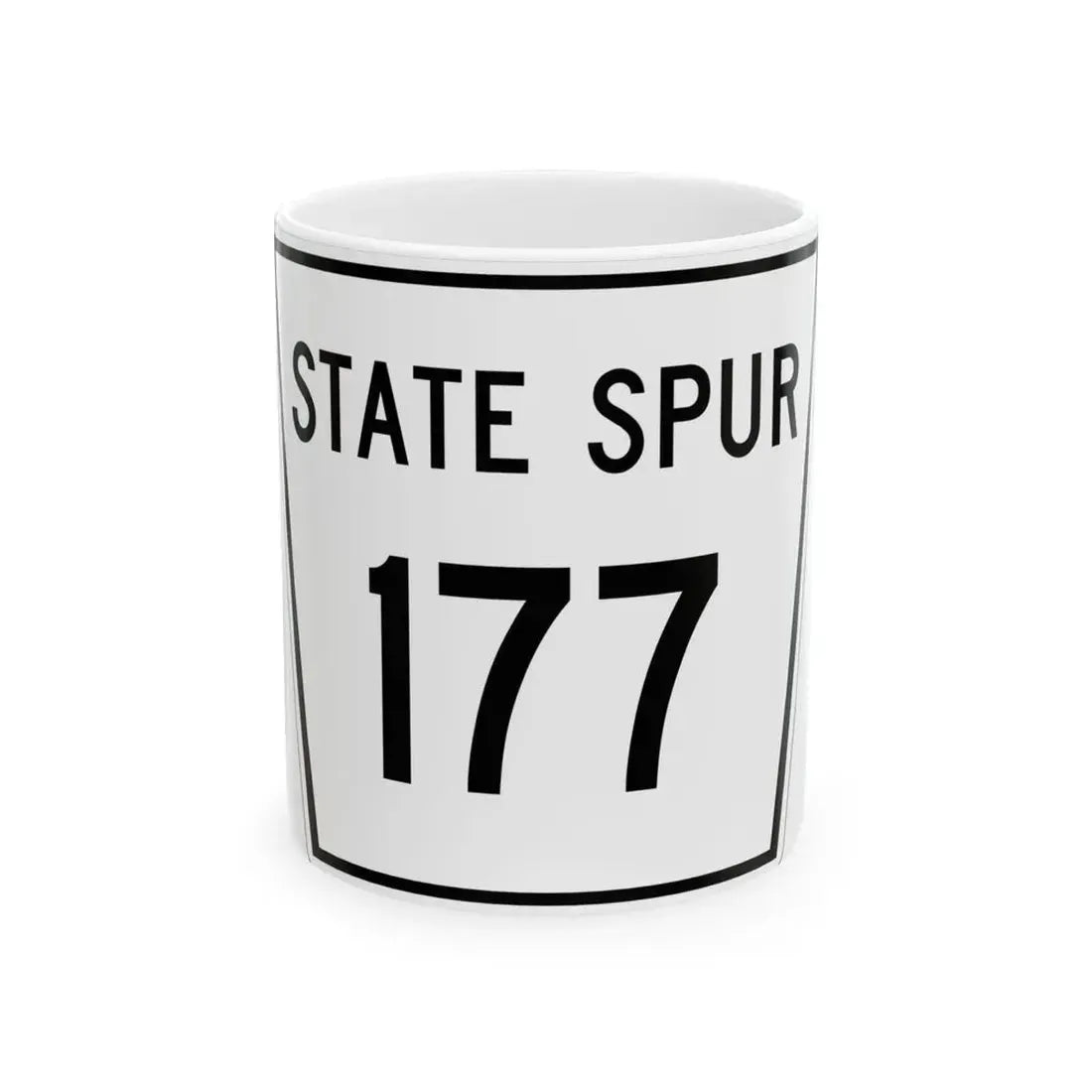 Nebraska State Spur 177 (Nebraska) (Road Sign) White Coffee Mug 11oz - Go Mug Yourself