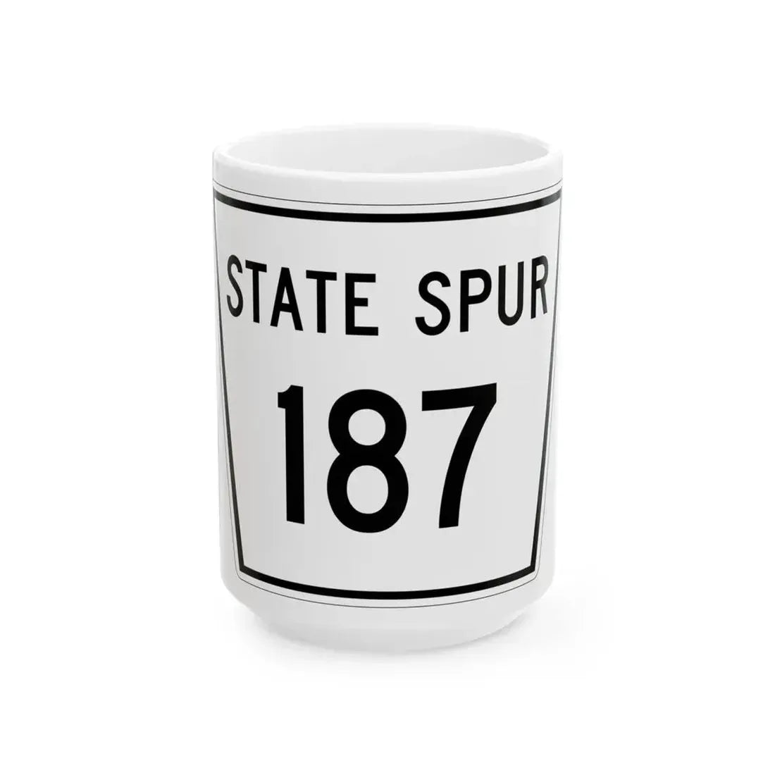 Nebraska State Spur 187 (Nebraska) (Road Sign) White Coffee Mug 15oz - Go Mug Yourself